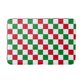 Tapete De Banheiro Classic Christmas Checkerboard Pattern
