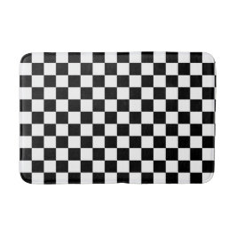 Tapete De Banheiro Classic White with Black Square Pattern