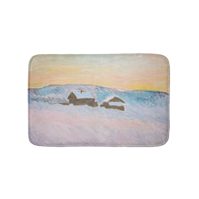 Tapete De Banheiro Claude Monet - Paisagem Noruega, Casas Azuis (frente)