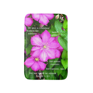 Tapete De Banheiro Clematite com Romanos 5:3-5