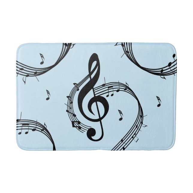 Tapete De Banheiro Climactic G Clef Music Blue (Frente)
