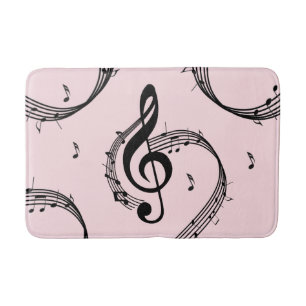 Tapete De Banheiro Climactic G Clef Music Pink