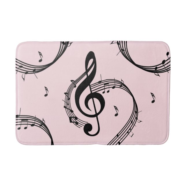Tapete De Banheiro Climactic G Clef Music Pink (Frente)