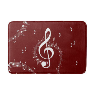 Tapete De Banheiro Climactic G Clef Music Red