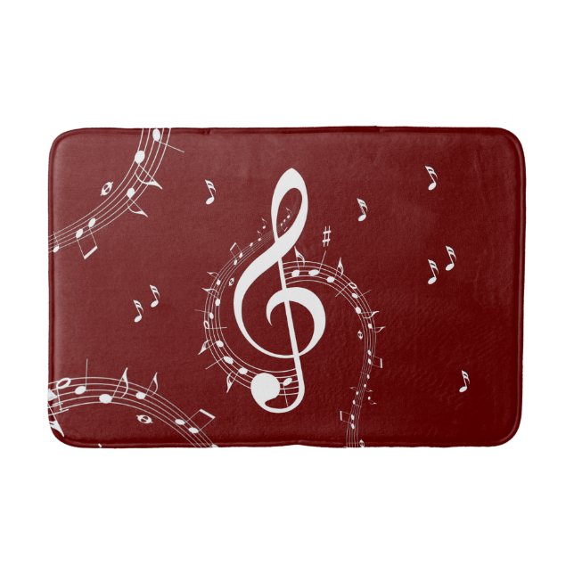 Tapete De Banheiro Climactic G Clef Music Red (Frente)