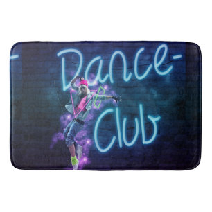 Tapete De Banheiro Clube de dança Neon Grafite Wall Com Dancer Bath M