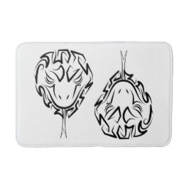 Tapete De Banheiro Cobra de Tribal Negro e Branco