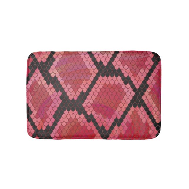 Tapete De Banheiro Cobra preto e Impressão vermelho (frente)