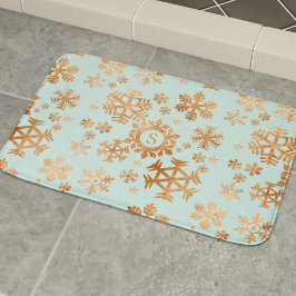 Tapete De Banheiro Cobre Floco de neve Monograma Robin Ovo Bath Azul 