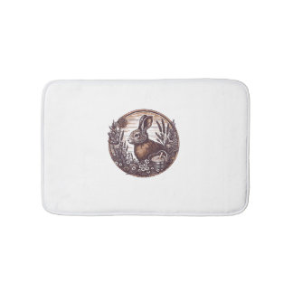 Tapete De Banheiro Coelho de Cottagecore, Lebre selvagem, boho russo