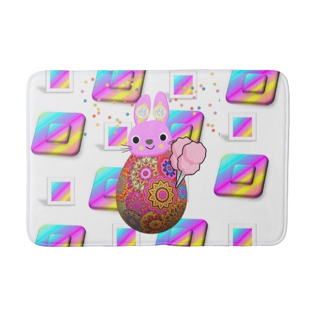 Tapete De Banheiro Coelho Rosa Pastel Bath Mat (Frente)
