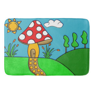 Tapete De Banheiro cogumelo vermelho