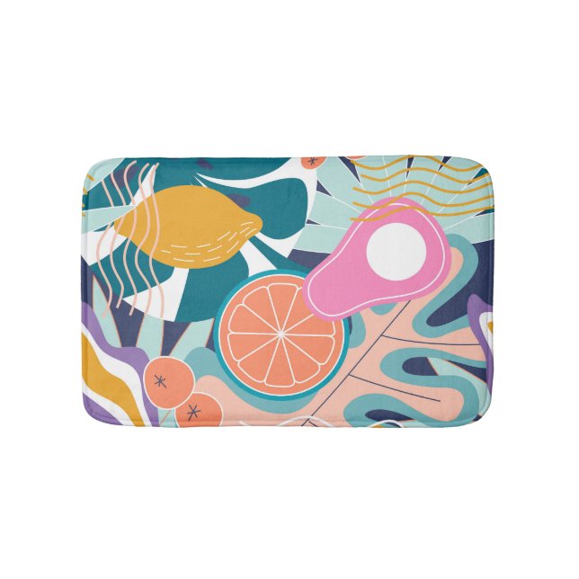 Tapete De Banheiro Colagem de selva exótica e moderna. (frente)