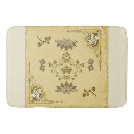 Tapete De Banheiro Colagem Vintage Retro com rendas e flores