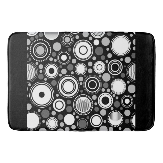 Tapete De Banheiro Coleção Burton Family Black Cinza White (Frente)