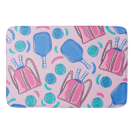 Tapete De Banheiro Coletes e bolas de piclebol rosa