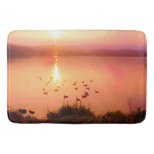 Tapete De Banheiro Coletor solar rosa e pêssego