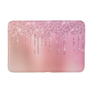 Tapete De Banheiro Colírio de ouro e brilho de cobre, rosa-rosa