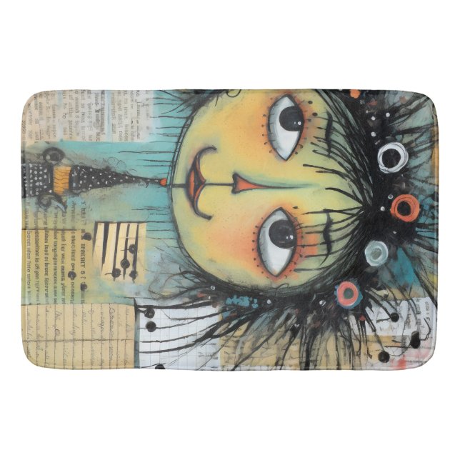 Tapete De Banheiro Collage Art Girl Lady 1 (Frente)