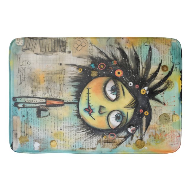 Tapete De Banheiro Collage Art Girl Lady 6 (Frente)