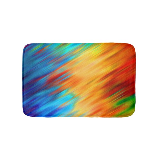 Tapete De Banheiro Colorful Abstract Blue Orange Flare (frente)