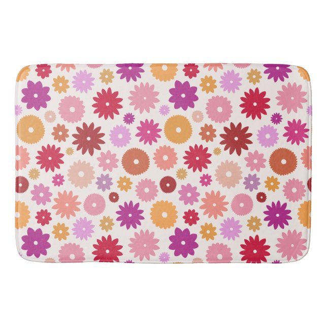 Tapete De Banheiro Colorful Blooms Pattern (Frente)