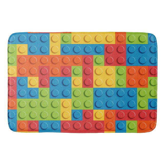Tapete De Banheiro Colorful bricks kids pattern (Frente)