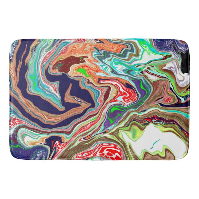 Tapete De Banheiro Colorful Digital Marble Abstract Modern Art   (Frente)