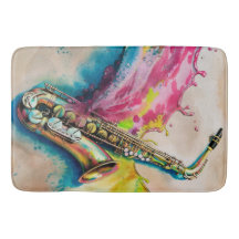 Colorida Esplash de Aquarela Saxofone