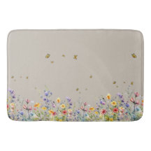 Colorida Flor Silvestre Aquarela com Borboleta