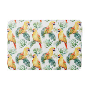 Tapete De Banheiro Colorida Papagaio Tropical Bath Mat