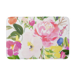 Tapete De Banheiro Colorida Watercolor Primavera Blooms Floral