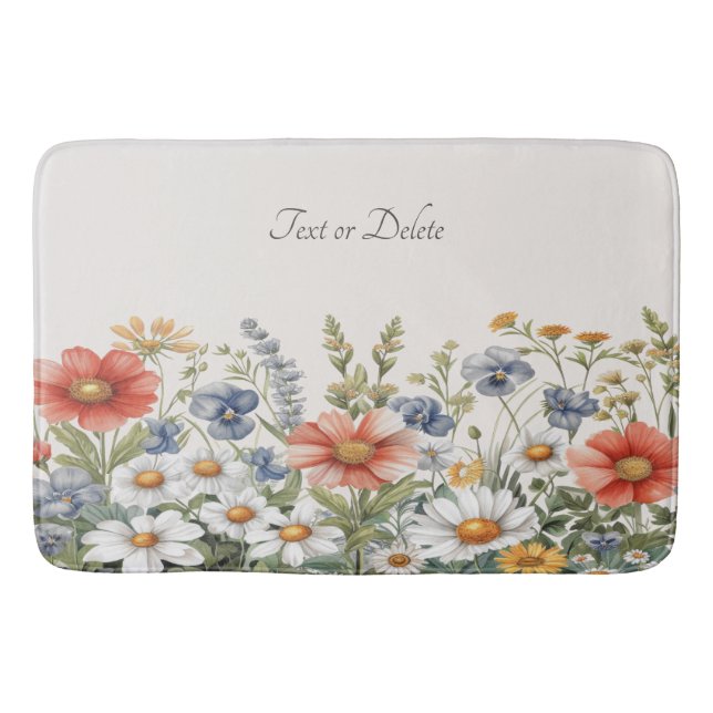 Tapete De Banheiro Colorir Flores Selvagens Bath Mat (Frente)