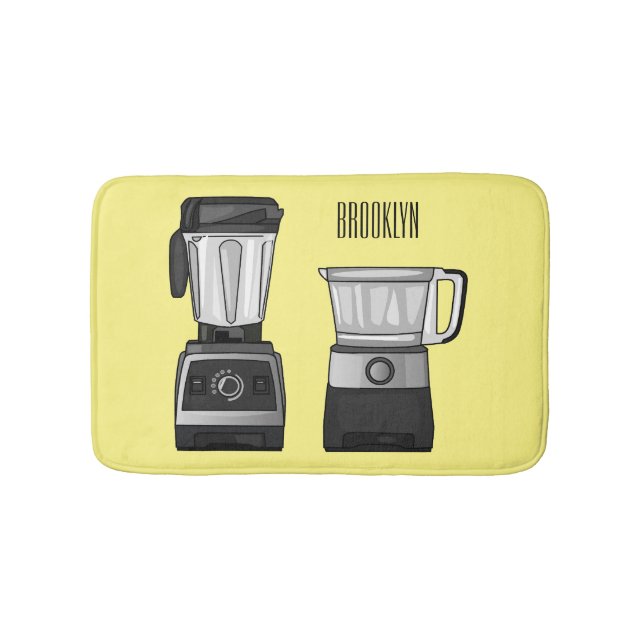 Tapete De Banheiro Comida e ilustração do desenho do blender (frente)