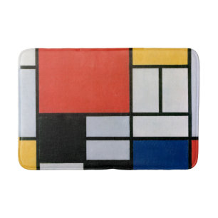 Tapete De Banheiro Composição Abstrata Vintage por Piet Mondrian