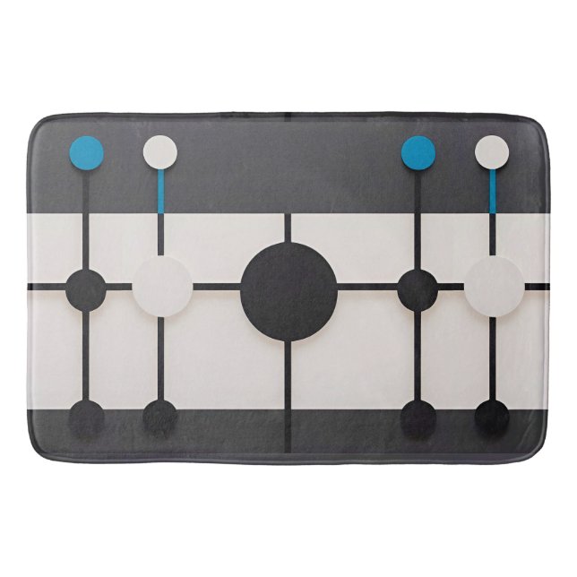 Tapete De Banheiro Composição Geométrica Abstrata com Círculos (Frente)