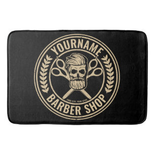 Tapete De Banheiro Compro de Barber Personalizado Skull Rockabilly Sa
