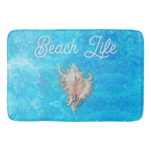Tapete De Banheiro Conch Shell "Beach Life" (Frente)