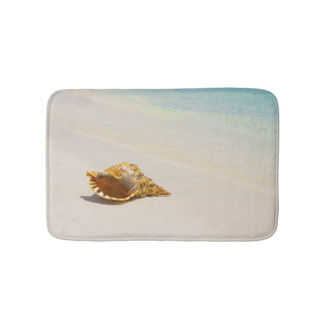 Tapete De Banheiro Conch Shell na praia 3 (frente)