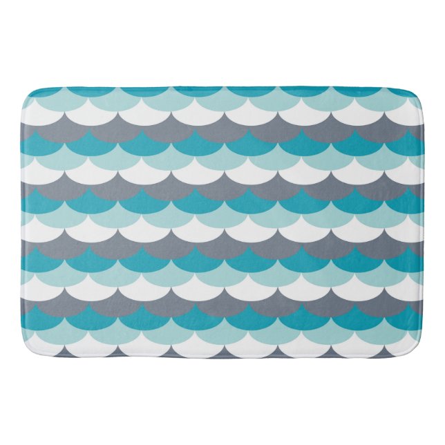 Tapete De Banheiro Conchas de Padrão Náutico (Frente)