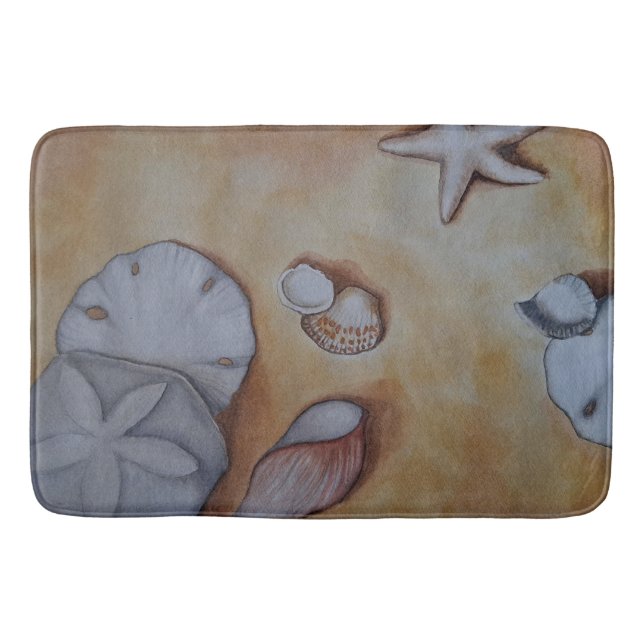 Tapete De Banheiro Conchas na costa (Frente)