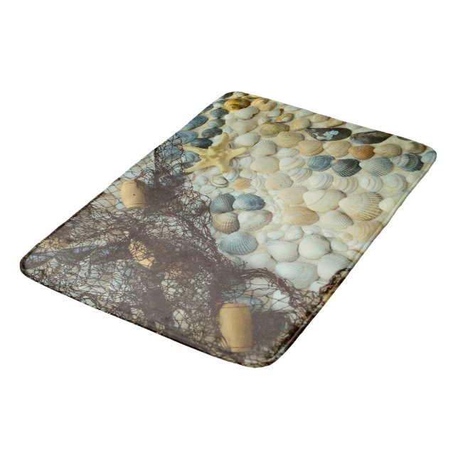 Tapete De Banheiro Conchas, Praia, Oceano, Banho, Rug Doméstico ou Ma (Angulado)
