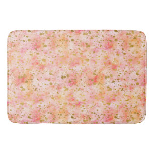 Tapete De Banheiro Confetti Dourado de Aquarela Rosa-Chic