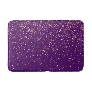 Tapete De Banheiro Confetti Dourado Roxo Personalizado