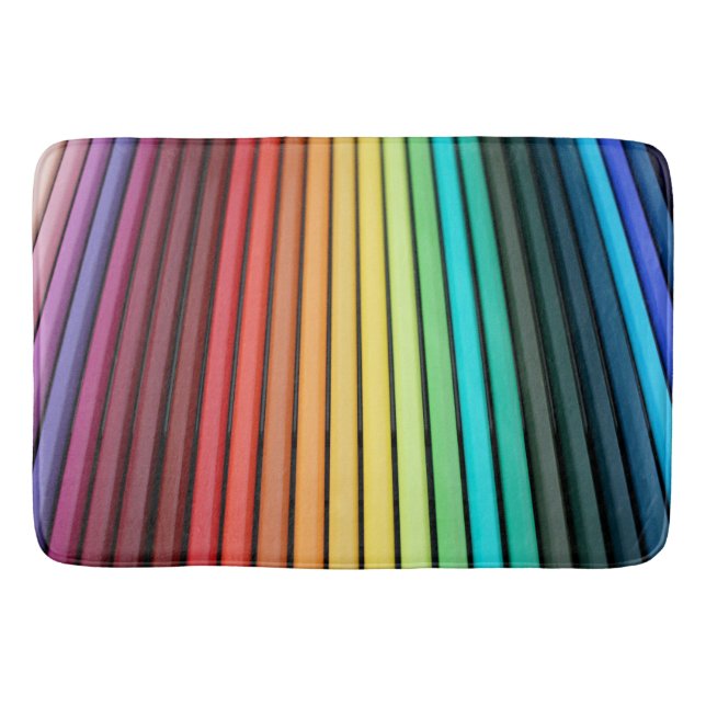 Tapete De Banheiro Conjunto de Lápis Arco-Íris - Coleção de Artistas  (Frente)