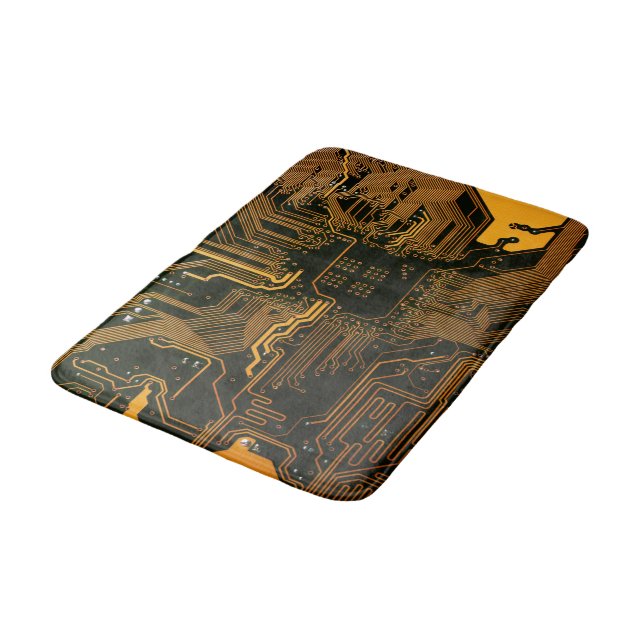 Tapete De Banheiro Conselho Nerd de saída PCB Laranja Circuito Eletrô (Angulado)