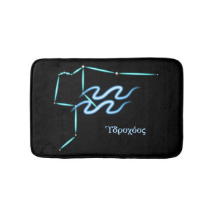 Tapete De Banheiro Constelação Zodiac Aquarius Bath Mat