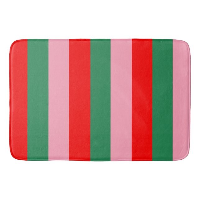 Tapete De Banheiro Contemporary Christmas Stripes  (Frente)