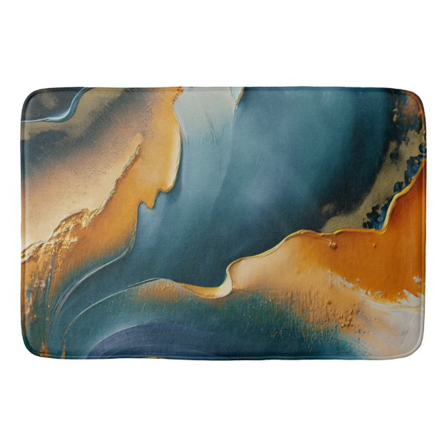 Tapete De Banheiro Convergence – Abstract Fields Of Motion And Gold (Frente)