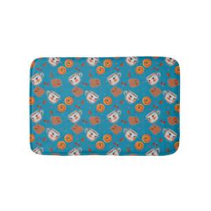 Tapete De Banheiro Cookies, pães: padrão de fundo azul